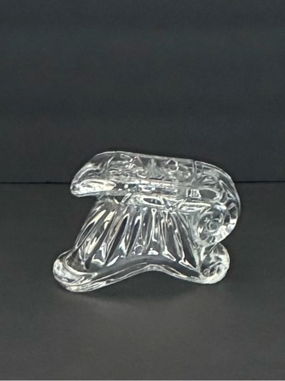 Vintage Lead Crystal Santa’s Sleigh Candy Dish 5.5”